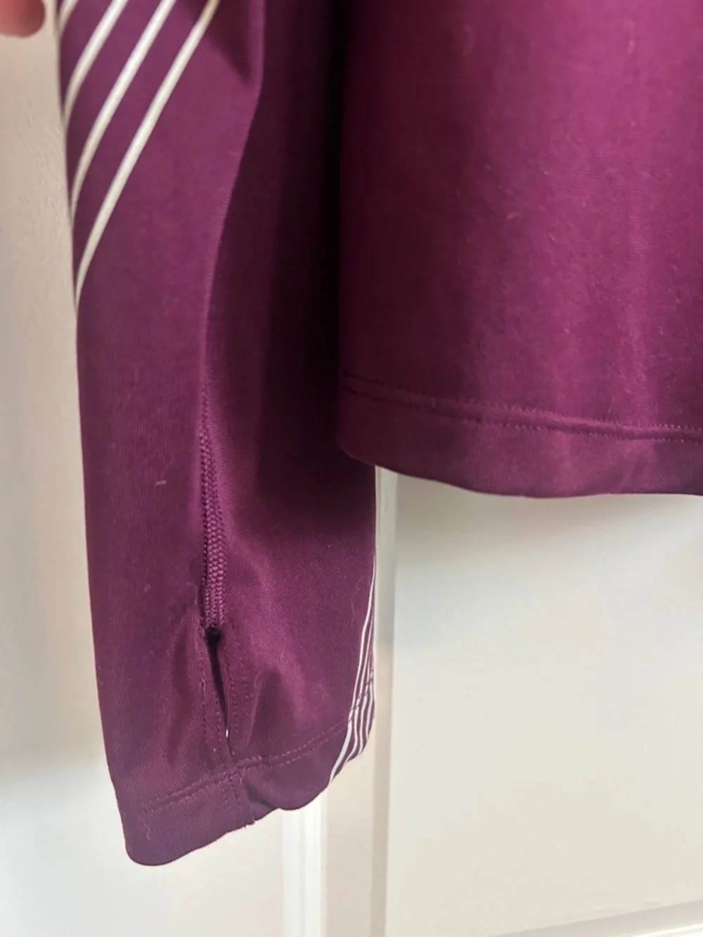 Nike Half-Zip Performance Top - Burgundy with White Swoosh